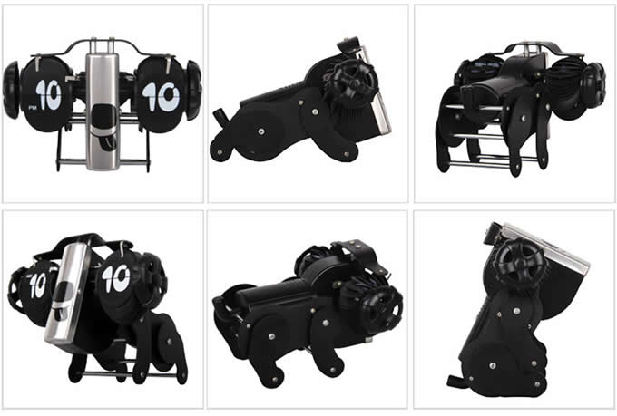 Black Dog Shaped Auto Flip Clock