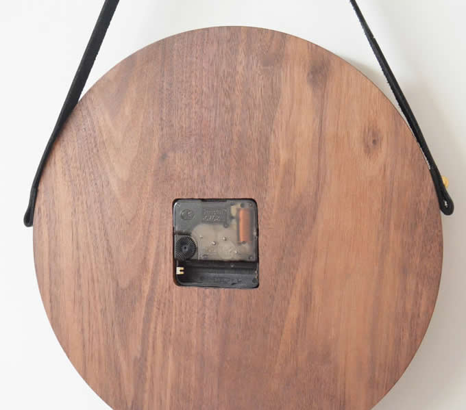 Black Walnut Wooden Wall Clock with Rope Hanger