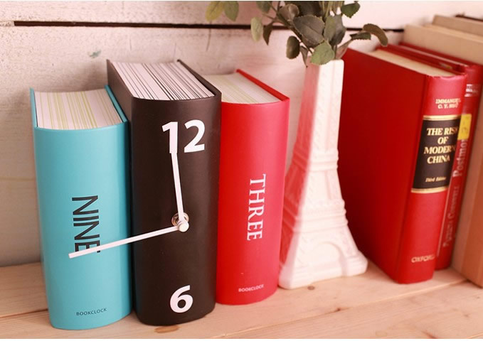 Book Standing Tabletop Clock