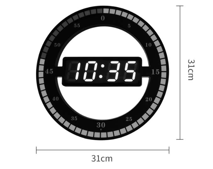  Circular Large LED Digital Wall Clock