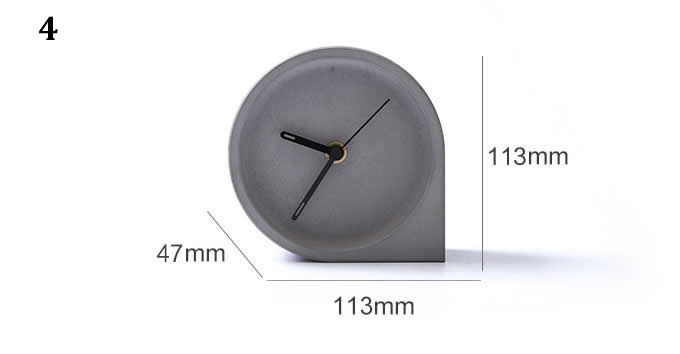 Concrete  Round Desk Clock