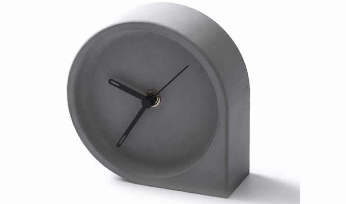 Concrete  Round Desk Clock