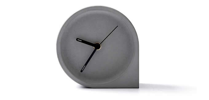 Concrete  Round Desk Clock