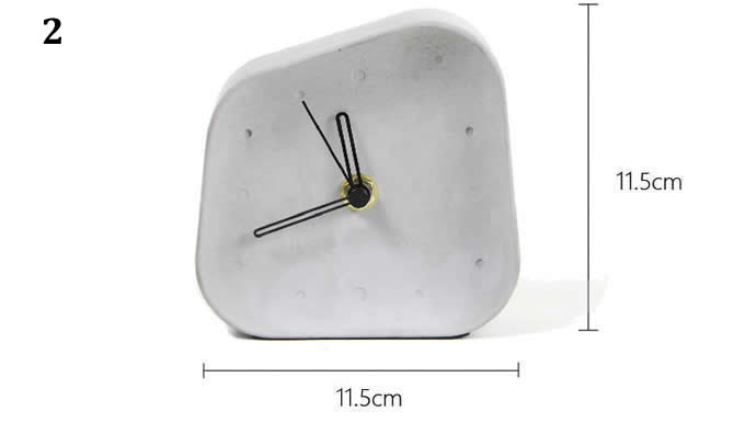 Concrete  Round Desk Clock