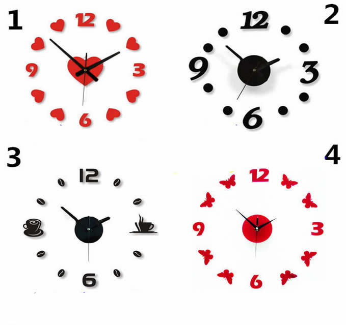 DIY Adhesive Modern Room Decoration Numbers Wall Clock