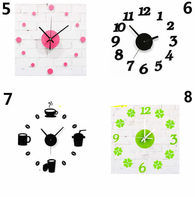 DIY Adhesive Modern Room Decoration Numbers Wall Clock