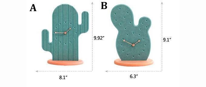  Fashion Cactus Noiseless Desk Clock