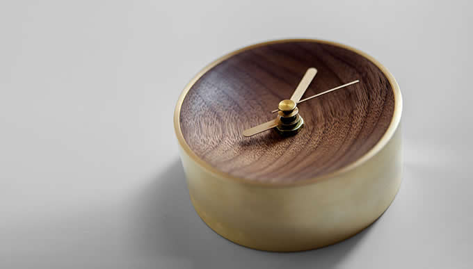 Handmade Nautical Wood & Brass Desk Clock 
