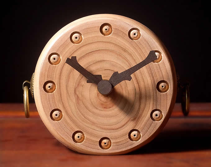 Handmade Wooden Art Desk Alarm Clock