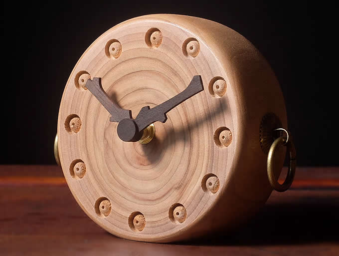 Handmade Wooden Art Desk Alarm Clock