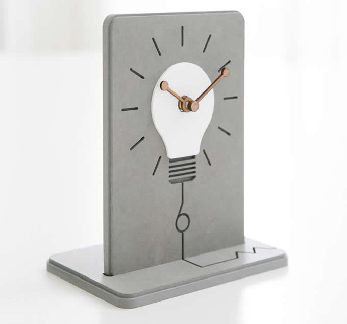 Light bulb Silent Table Clock Non Ticking Desk Clock