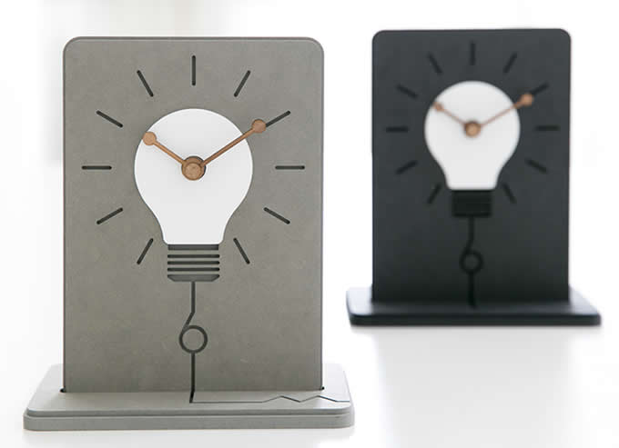 Light bulb Silent Table Clock Non Ticking Desk Clock