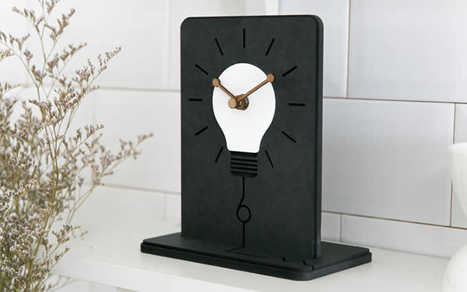 Light bulb Silent Table Clock Non Ticking Desk Clock