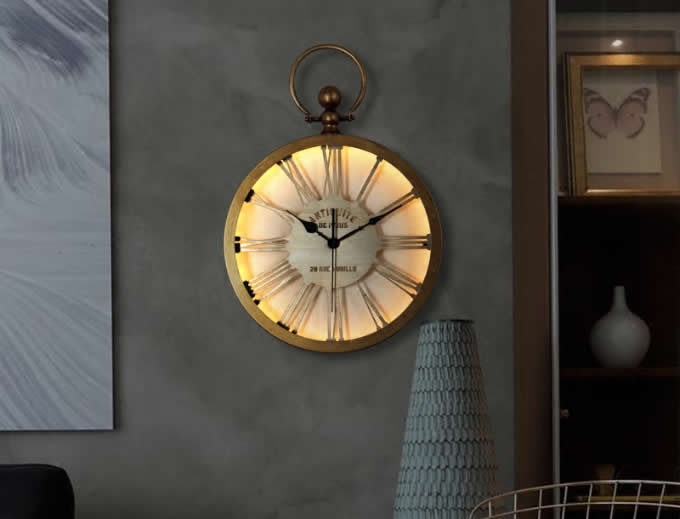    Metal Led Wall Clock with Top Handle
