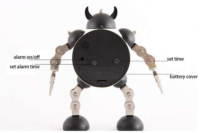  Metal Robot Alarm Clock