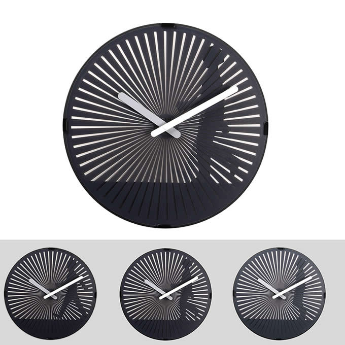 Motion Clock-Modern Black Large Big Atomic Analog Decorative Wall Clock