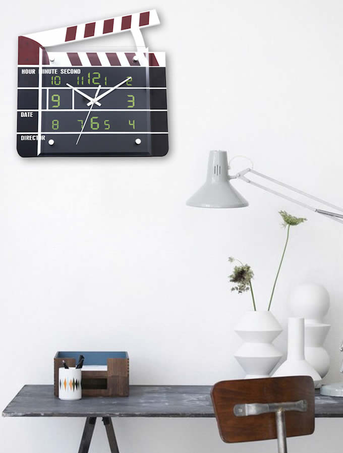   Movie Film Action Board Wal Clock