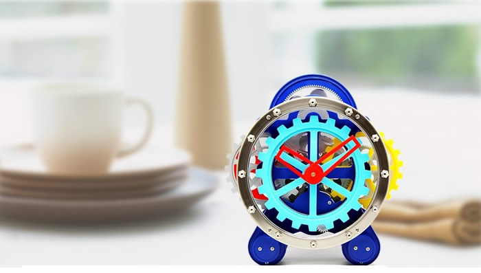 Multicolour  Maple's Moving Tabletop Gear Clock