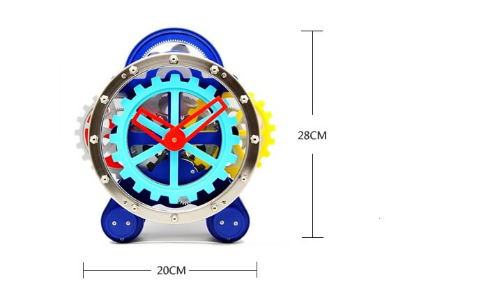 Multicolour  Maple's Moving Tabletop Gear Clock