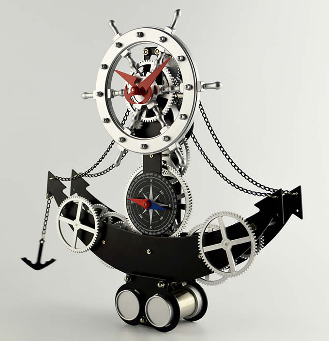   Pirate Ship Gear Clock