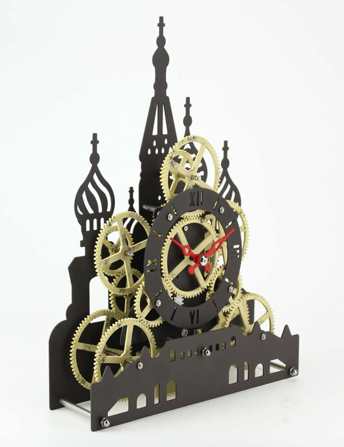 Red Square  Gear Desk Clock