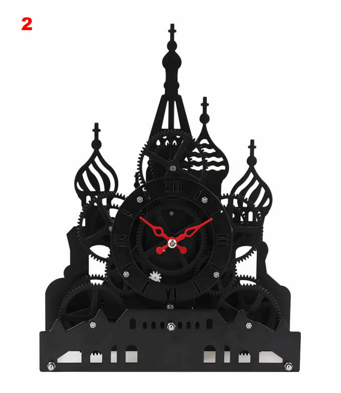 Red Square  Gear Desk Clock