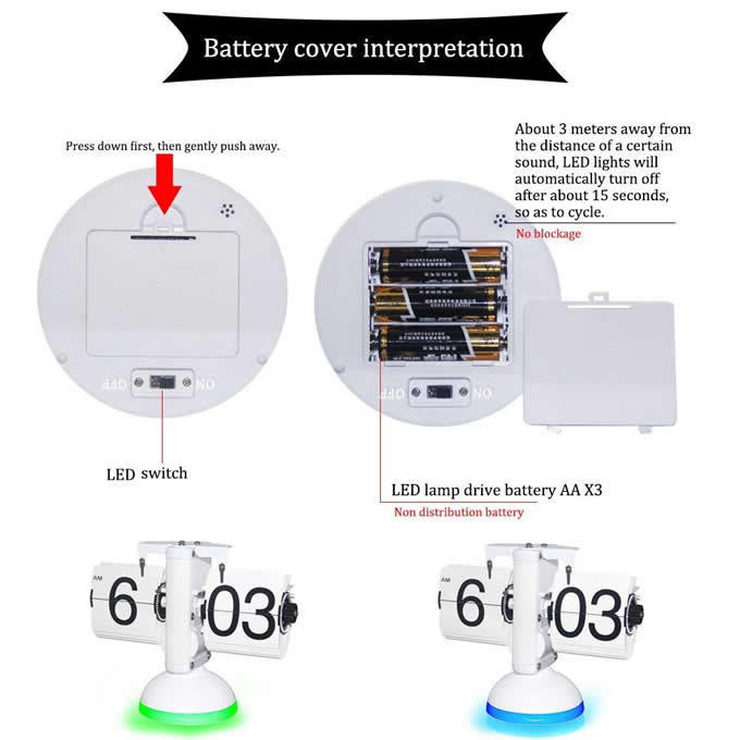  Retro Scale Auto Led Flip Clock With Voice Control LED Nightlight 