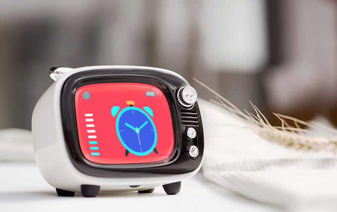   Retro TV Styled Alarm Clock Bluetooth Speaker