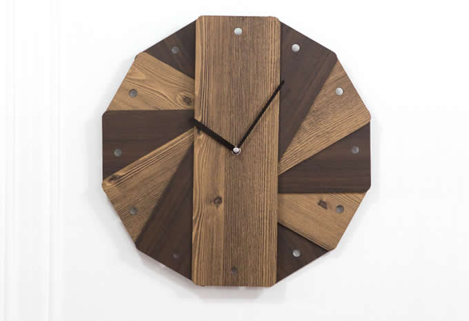 Round Silent Wooden Wall Clock Decorative Clock
