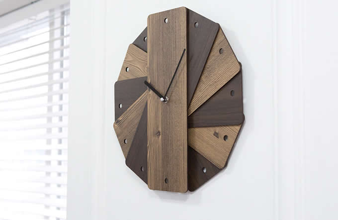 Round Silent Wooden Wall Clock Decorative Clock
