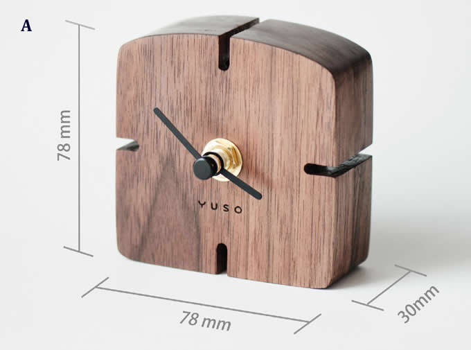 Simple Modern Black Walnut Wood Desk Clock
