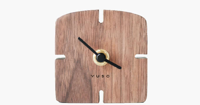 Simple Modern Black Walnut Wood Desk Clock