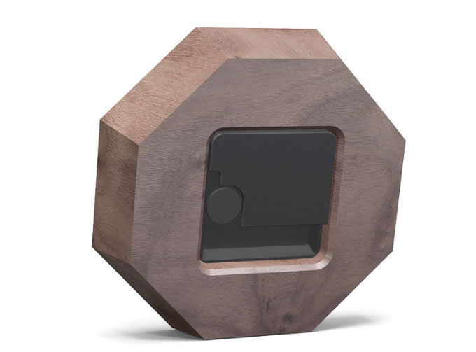 Simple Modern Black Walnut Wood Desk Clock