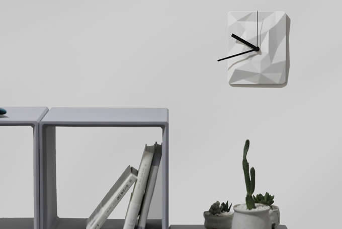  Solid Concrete Geometric Desk Clock