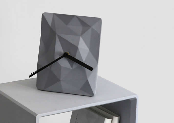  Solid Concrete Geometric Desk Clock