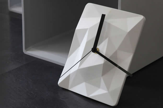  Solid Concrete Geometric Desk Clock