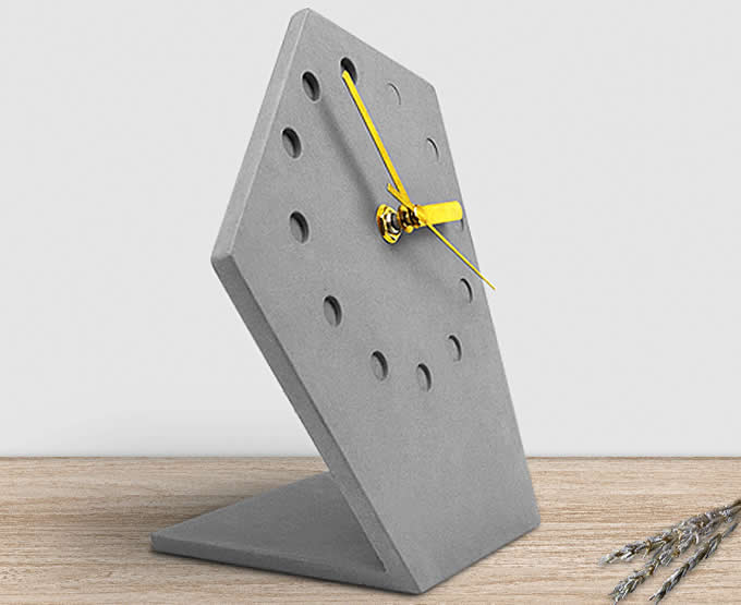  Solid Concrete Geometric Desk Clock