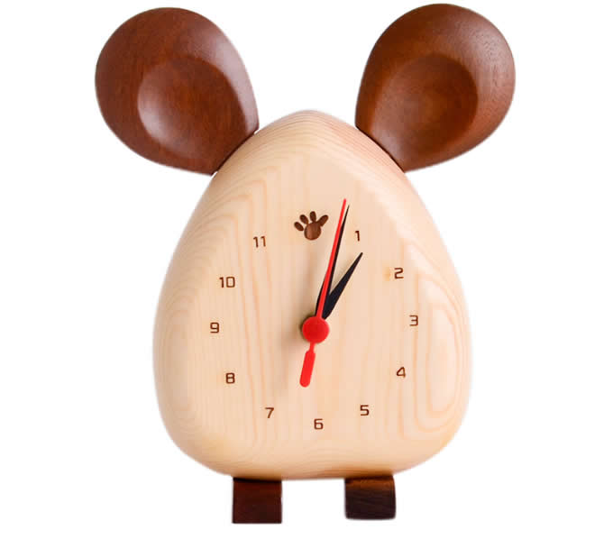 Wood Animal Desk Clock 