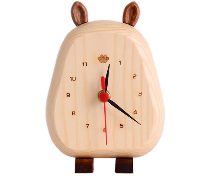 Wood Animal Desk Clock 