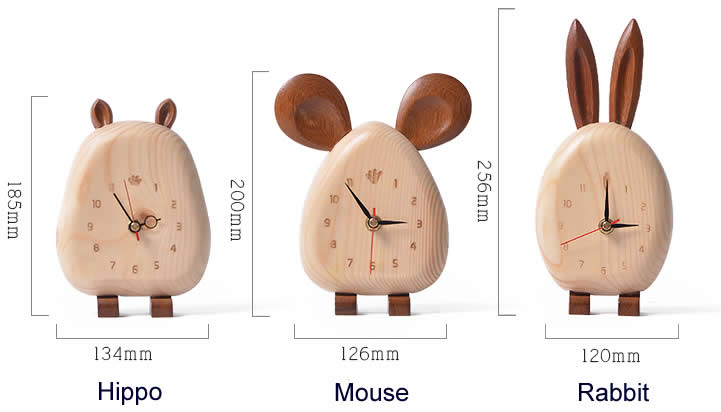 Wood Animal Desk Clock 