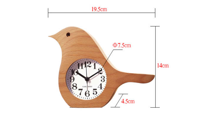 Wooden Bird Shaped Desk Alarm Clock3