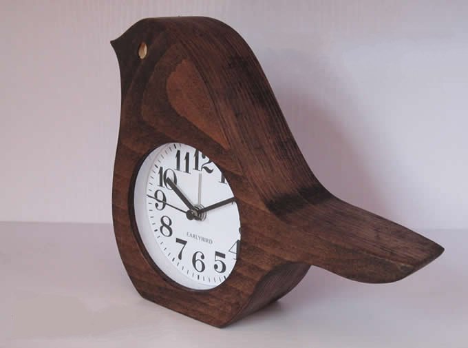 Wooden Bird Shaped Desk Alarm Clock3