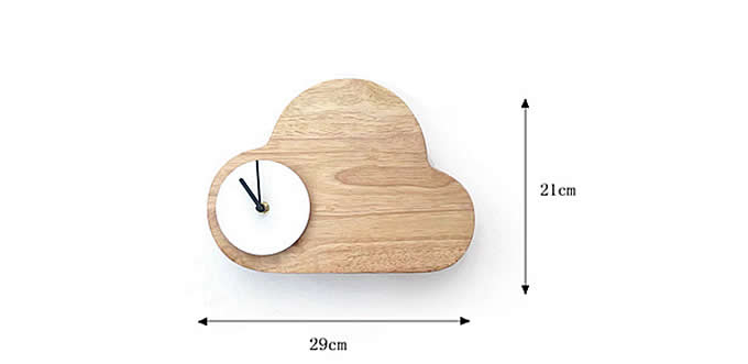Wooden Clouds Led Night light With Wall Clock 