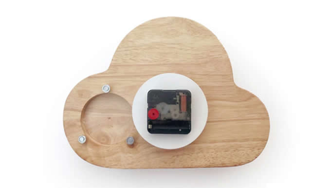 Wooden Clouds Led Night light With Wall Clock 