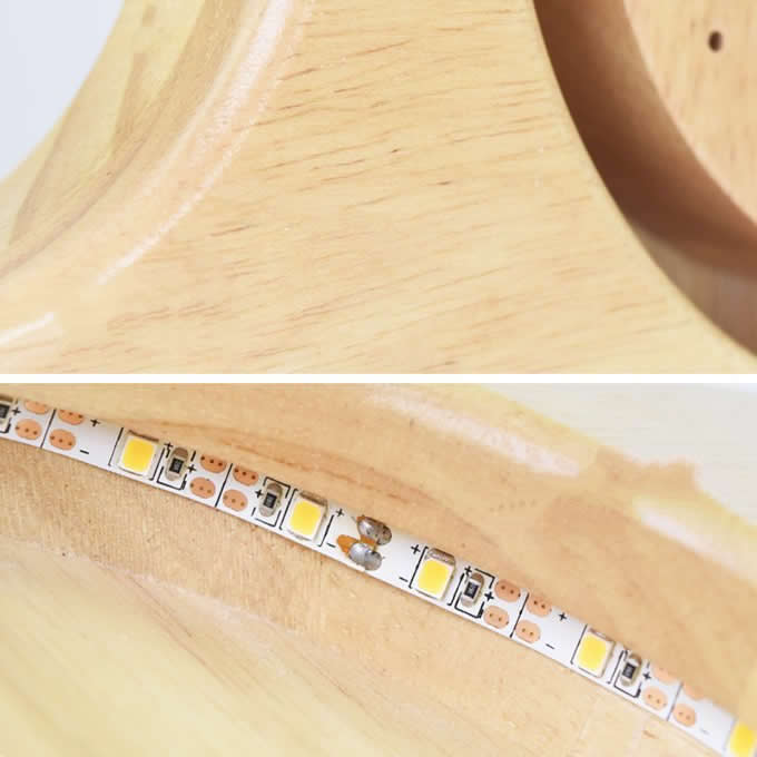 Wooden Silent Desk Alarm Clock with Nightlight