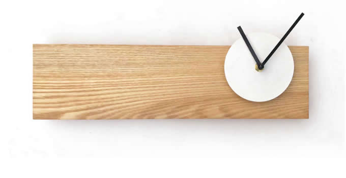 Wooden Wall Clock With Led Lamp 