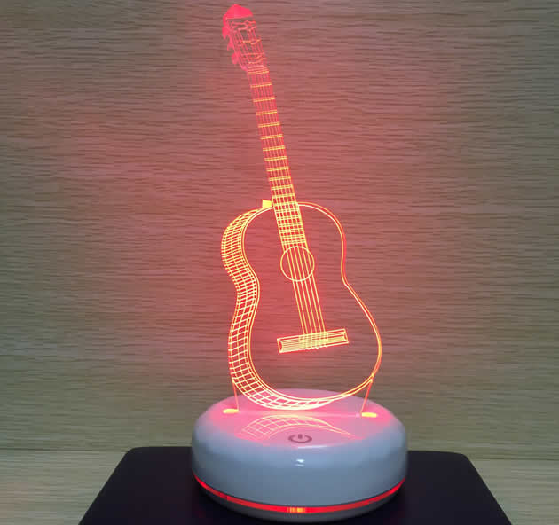 Beautiful colorful guitar night light warm gift