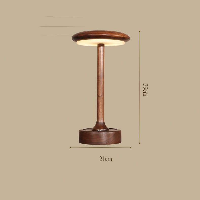 Classic Black Walnut Usb Table Lamp