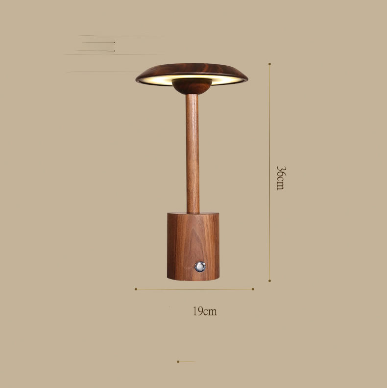 Classic Black Walnut Usb Table Lamp