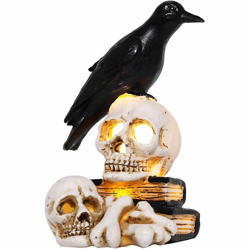 Halloween Skull And Crow Decorative Ornaments, Amazing Night Light